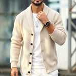 Ashford Shawl-Collar Cardigan in ivory